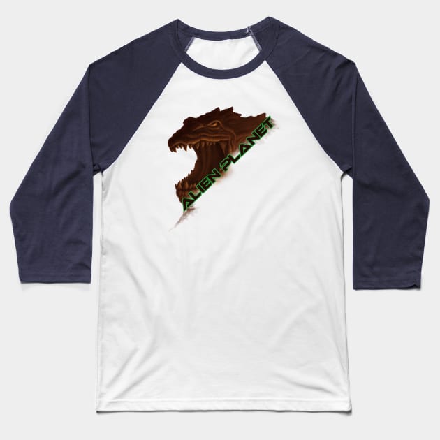 Alien Planet - Dweller Head Baseball T-Shirt by Monster Maxson Productions LLC